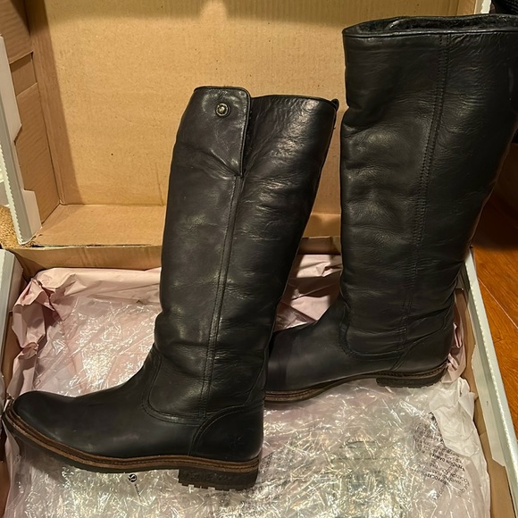 Frye Mara Button Tall Shearling Lined Boots, Black, Size 8, EUC! - Picture 2 of 8